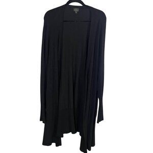 Worthington Knit Cardigan 1X Black Neutral Minimalist Classic Chic Workwear 80s